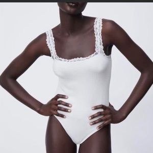 White Zara body suit